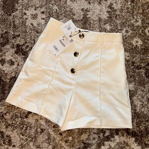 Zara High Waisted Button Shorts NWT